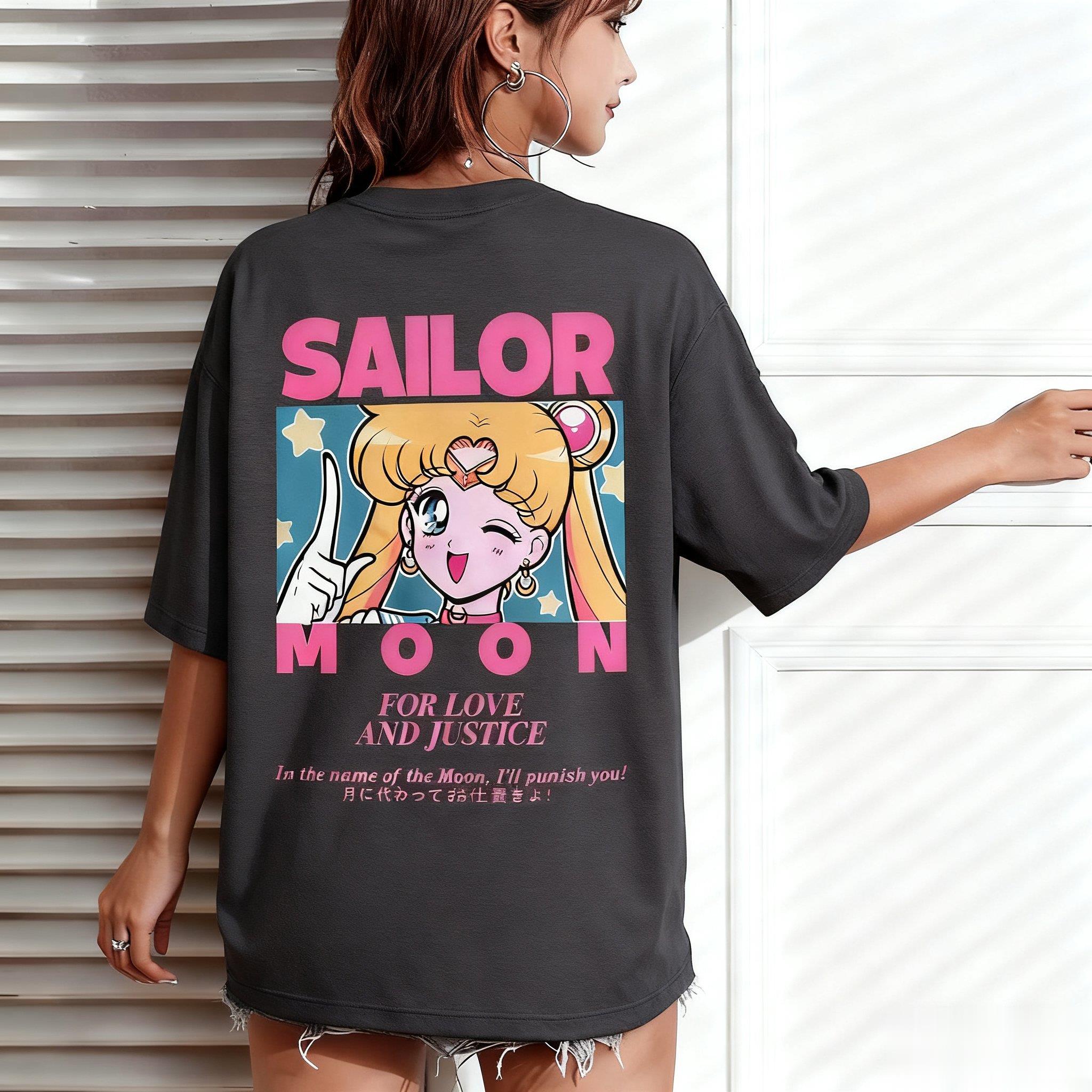 Anime Merchandise Store Japan - Camiseta Unissex Oversized Casual Streetwear Sailor