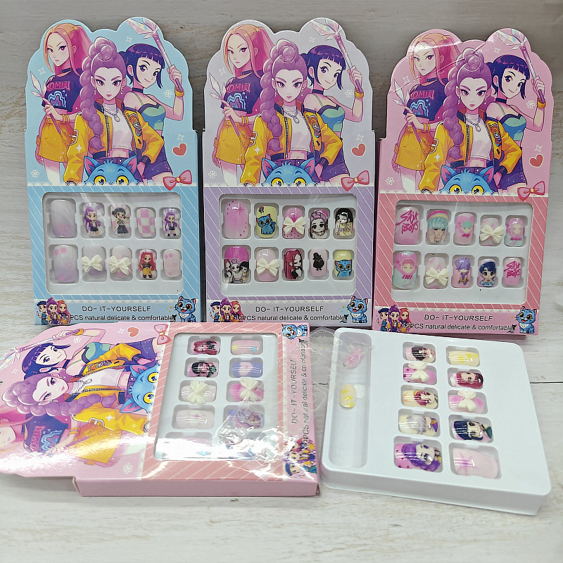Anime Merchandise Nepal - Adesivos de Unha Curtos para Crianças,