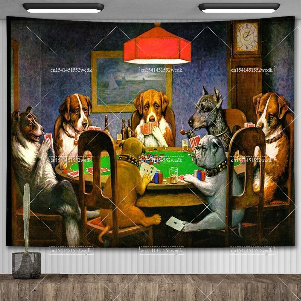 Wall Scroll Tapestry - Cassius marcellus coolidge cães jogando poker