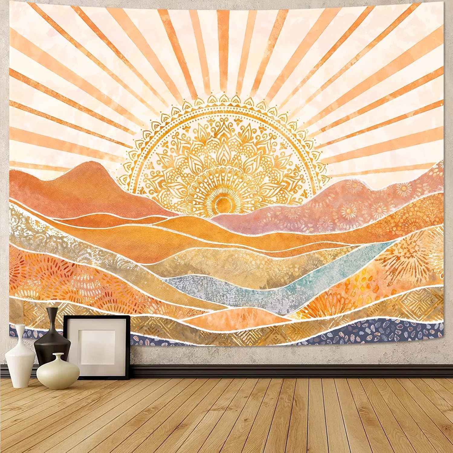 Tapeçaria Estética Boho Sol e  - Wall Scroll Tapestry avaliação e preço
