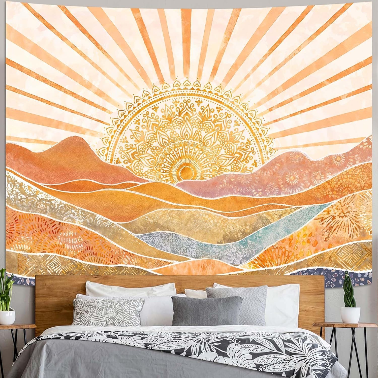 Tapeçaria Estética Boho Sol e  - Wall Scroll Tapestry avaliação e preço